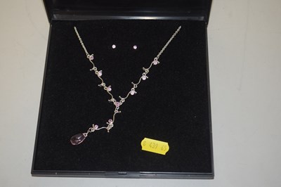 Lot 88 - Cased modern necklace and ear stud set