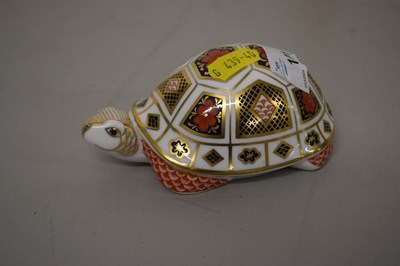 Lot 101 - Crown Derby paperweight modelled as a tortoise