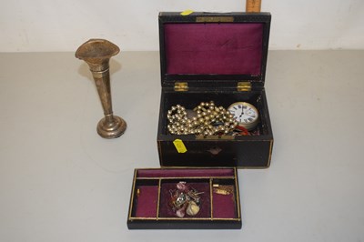 Lot 102 - Box of assorted costume jewellery, pocket...