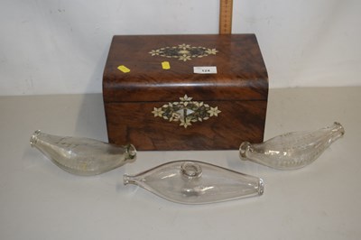 Lot 124 - Victorian mother of pearl inlaid jewellery box...