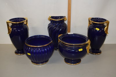 Lot 140 - A group of gilt finish vases and jardinieres