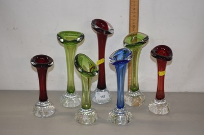 Lot 157 - Group of Whitefriars style coloured glass stem...