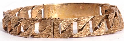 Lot 134 - 9ct gold I.D. bracelet, rectangular shaped...