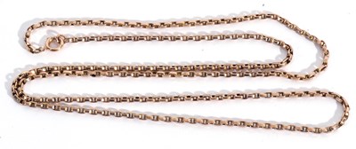 Lot 138 - 9ct stamped long chain with box links, 80cm...