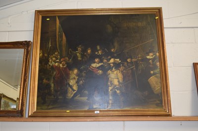 Lot 200 - After Rembrant The Night Watch, coloured print,...