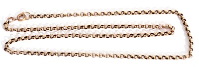 Lot 145 - Yellow metal belcher link chain with metal...