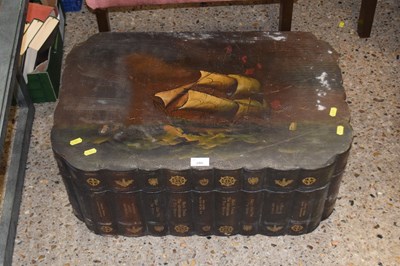 Lot 295 - An antique style trunk painted with a tall...