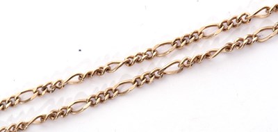 Lot 147 - 9ct gold Figaro necklace, 58cm long, 11.3gms