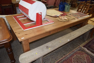 Lot 314 - A large modern pine kitchen table, 213 x 120cm