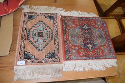 Lot 316 - Two small Middle Eastern prayer rugs