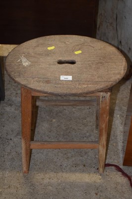 Lot 342 - A small stool with oval top