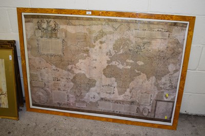 Lot 350 - Reproduction monochrome map of the world