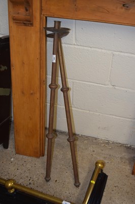 Lot 359 - A pair of copper processional type candlesticks