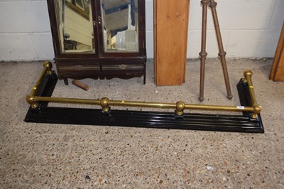 Lot 360 - Late 19th Century brass and iron fire fender