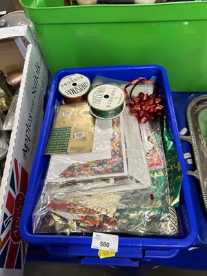 Lot 580 - Box of assorted Christmas wrap and greetings...