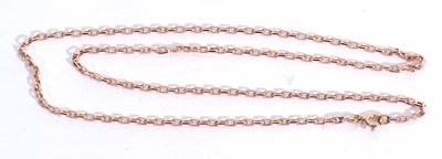 Lot 164 - Modern yellow metal faceted oval link chain,...