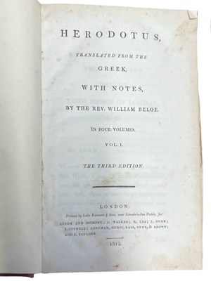 Lot 409 - REV WILLIAM BELOE: HERODOTUS, TRANSLATED FROM...