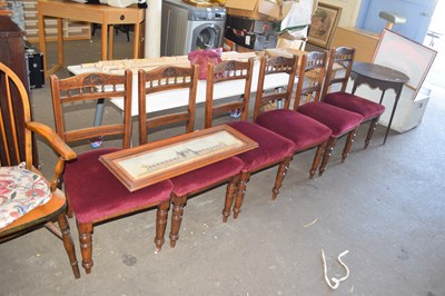 Lot 812 - A set of six upholstered dining chairs