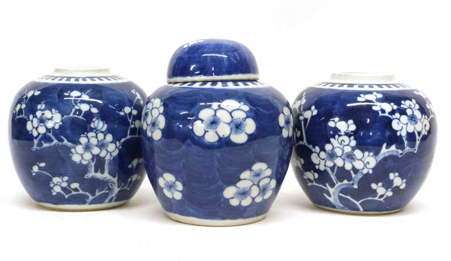 Lot 1 - Group of three Chinese porcelain ginger jars,...