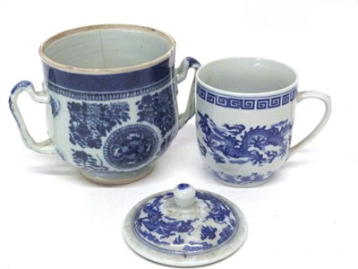 Lot 2 - Chinese porcelain 18th century two-handled cup...
