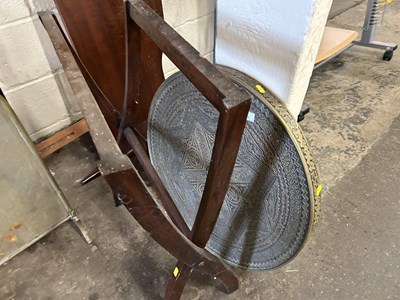 Lot 821 - Brass top folding occasional table