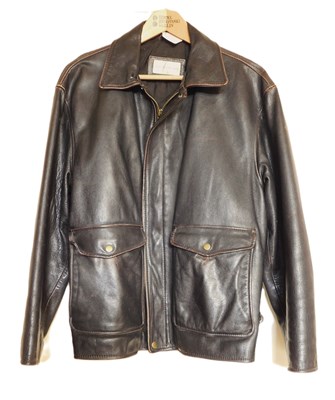 Lot 220 - A gentleman's brown leather jacket by Gavin...