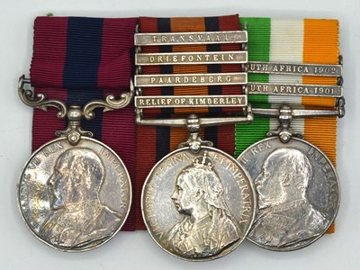 Lot 2 - Boer War Gallantry medal trio comprising of...