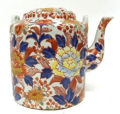 Lot 29 - Oriental porcelain kettle decorated in Imari...