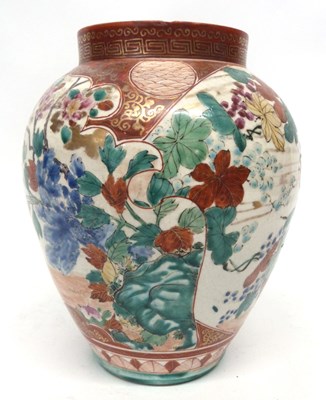 Lot 30 - Satsuma ware baluster vase with typical...