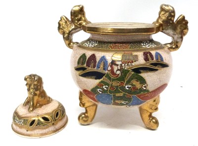 Lot 36 - Japanese porcelain Koro decorated with enamels...