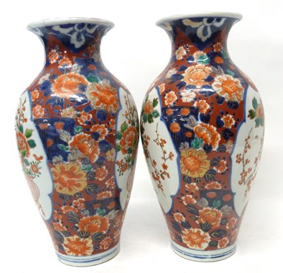 Lot 37 - Pair of Japanese porcelain vases with Imari...
