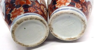 Lot 37 - Pair of Japanese porcelain vases with Imari...