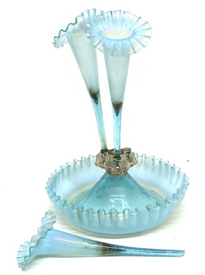 Lot 41 - Victorian vaseline glass epergne