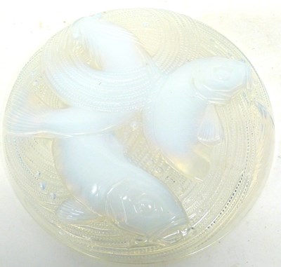 Lot 47 - Large opalescent glass bowl, the moulded feet...