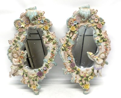 Lot 52 - Pair of ornate late 19th century mirrors...