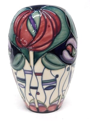 Lot 60 - Modern Moorcroft vase with tube lined floral...