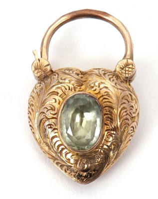 Lot 99 - A 19th century keepsake padlock clasp, the...