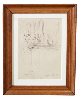 Lot 80 - Alan Lowndes (British, 1921-1978), 'Men at Bar'...