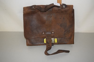 Lot 1 - A leather bookmakers or debt collectors bag...