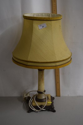 Lot 21 - A table lamp with polished onyx base