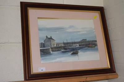 Lot 34 - Dorothy Bruce, study of Saltcoats Harbour