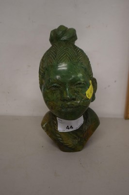 Lot 44 - An East African carved verdite bust of a young...