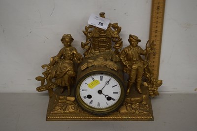 Lot 76 - A late 19th Century continental mantel clock...