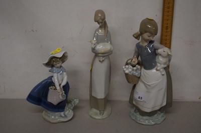 Lot 83 - Group of three Lladro figurines