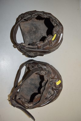 Lot 126 - Pair of leather horse hoof covers