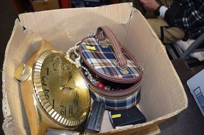 Lot 625 - A novelty wall clock, a jewellery box and...