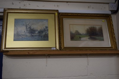 Lot 183 - J. England study of a river scene, watercolour...