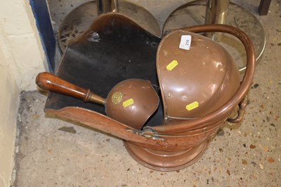 Lot 219 - Copper coal chute and shovel