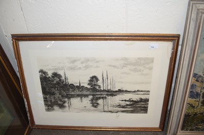 Lot 704 - River View, engraving, framed and glazed