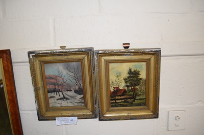 Lot 705 - A pair of late 19th Century oil on panels,...